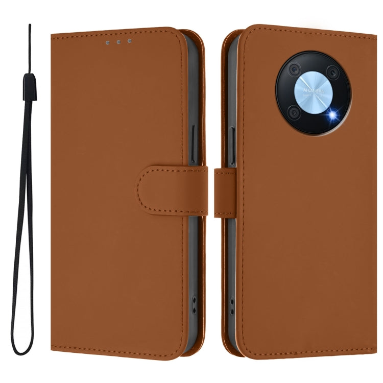 Skin Feel Solid Color Leather Phone Case with Lanyard, For Huawei Enjoy 50 Pro 4G / nova Y90, For Huawei Enjoy 50 4G / nova Y70 Plus