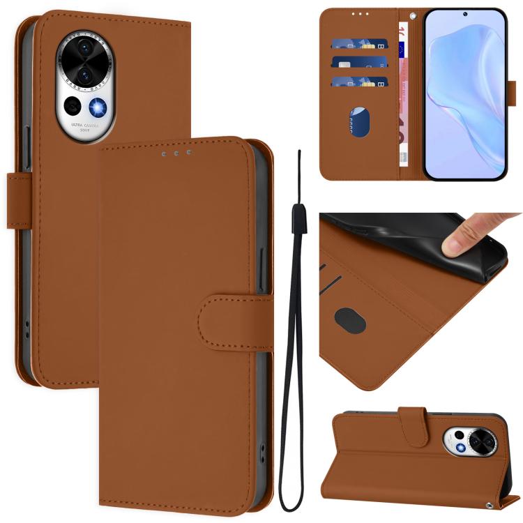 Skin Feel Solid Color Leather Phone Case with Lanyard, For Huawei Nova 13 Pro, For Huawei Nova 13 / Nova 12