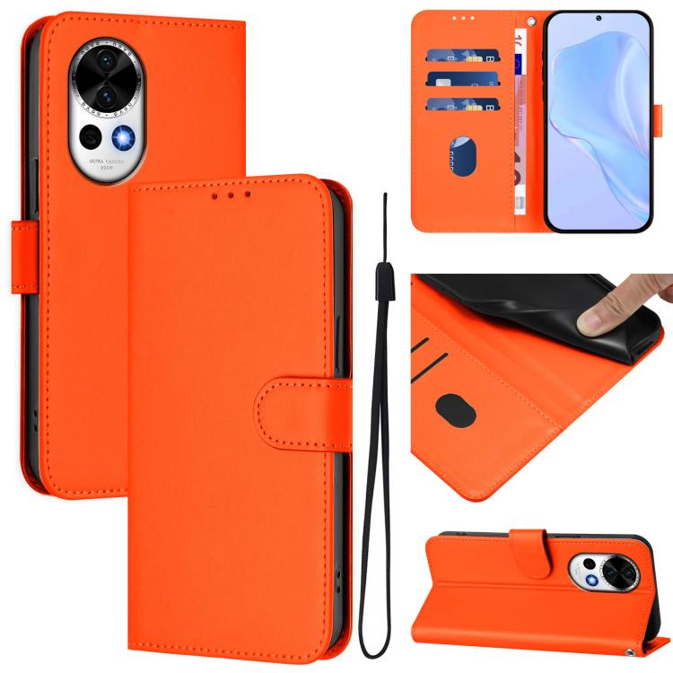 Skin Feel Solid Color Leather Phone Case with Lanyard, For Huawei Nova 13 Pro, For Huawei Nova 13 / Nova 12