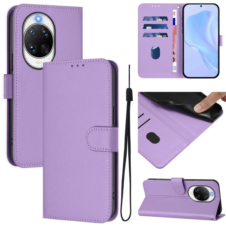 Skin Feel Solid Color Leather Phone Case with Lanyard, For Huawei nova 14 Ultra, For Huawei nova 14 Pro