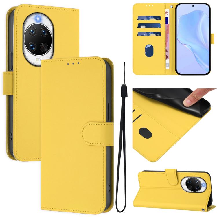 Skin Feel Solid Color Leather Phone Case with Lanyard, For Huawei nova 14 Ultra, For Huawei nova 14 Pro