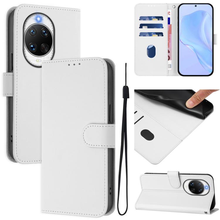 Skin Feel Solid Color Leather Phone Case with Lanyard, For Huawei nova 14 Ultra, For Huawei nova 14 Pro