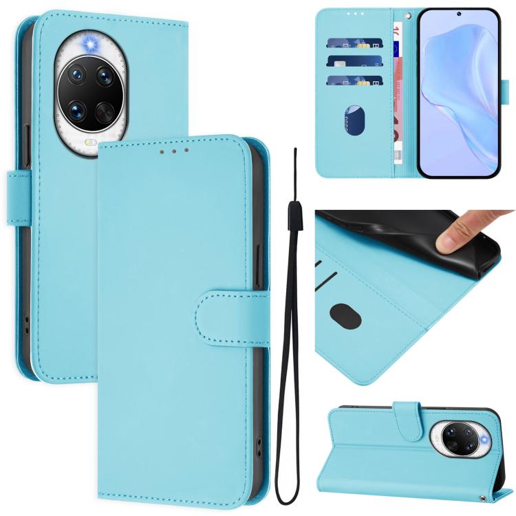 Skin Feel Solid Color Leather Phone Case with Lanyard, For Huawei nova 14 Ultra, For Huawei nova 14 Pro