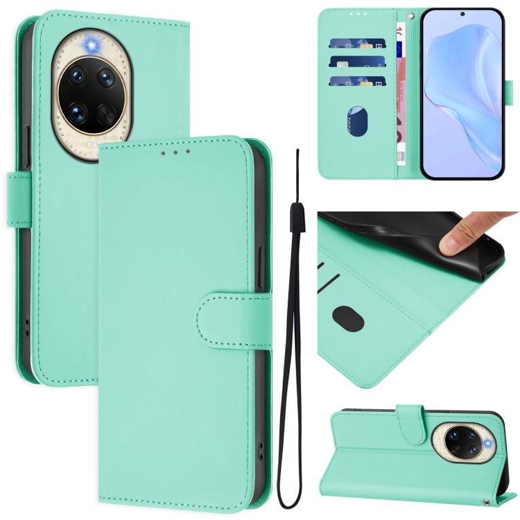 Skin Feel Solid Color Leather Phone Case with Lanyard, For Huawei nova 14, For Huawei nova 16