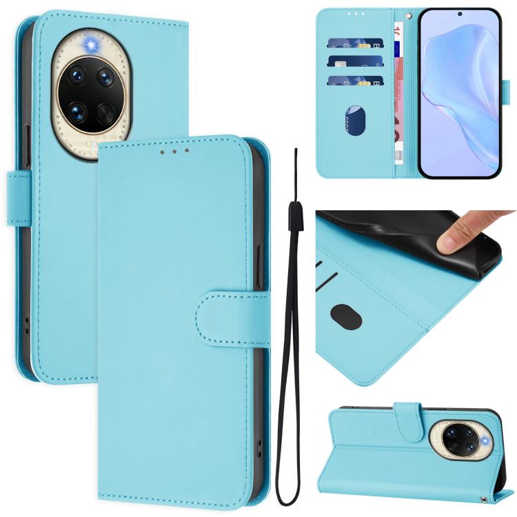 Skin Feel Solid Color Leather Phone Case with Lanyard, For Huawei nova 14, For Huawei nova 16