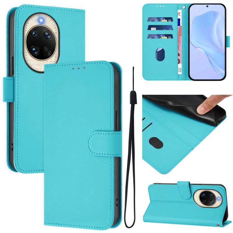 Skin Feel Solid Color Leather Phone Case with Lanyard, For Huawei nova 14, For Huawei nova 16