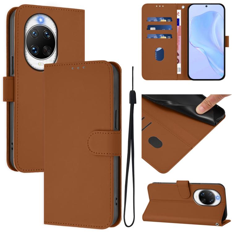 Skin Feel Solid Color Leather Phone Case with Lanyard, For Huawei nova 14 Ultra, For Huawei nova 14 Pro