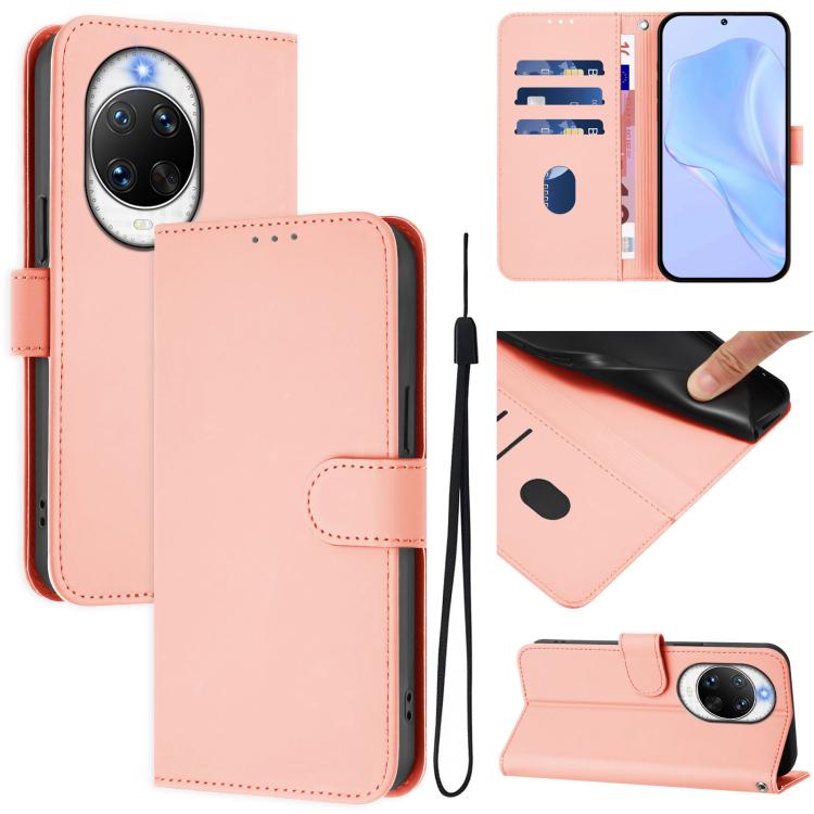 Skin Feel Solid Color Leather Phone Case with Lanyard, For Huawei nova 14 Ultra, For Huawei nova 14 Pro