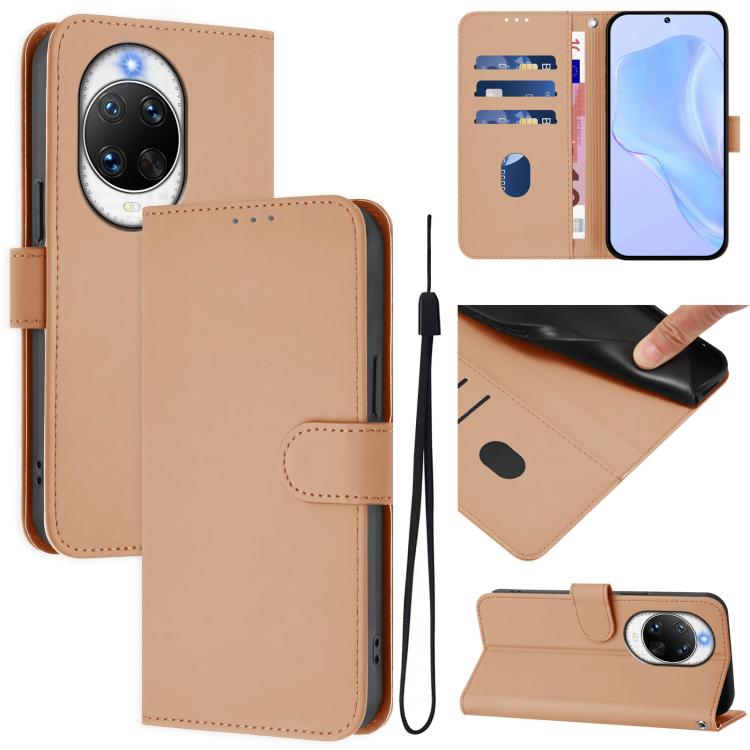 Skin Feel Solid Color Leather Phone Case with Lanyard, For Huawei nova 14 Ultra, For Huawei nova 14 Pro