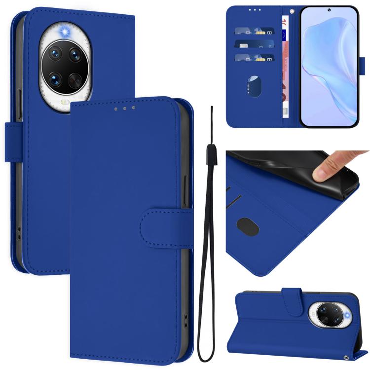 Skin Feel Solid Color Leather Phone Case with Lanyard, For Huawei nova 14 Ultra, For Huawei nova 14 Pro
