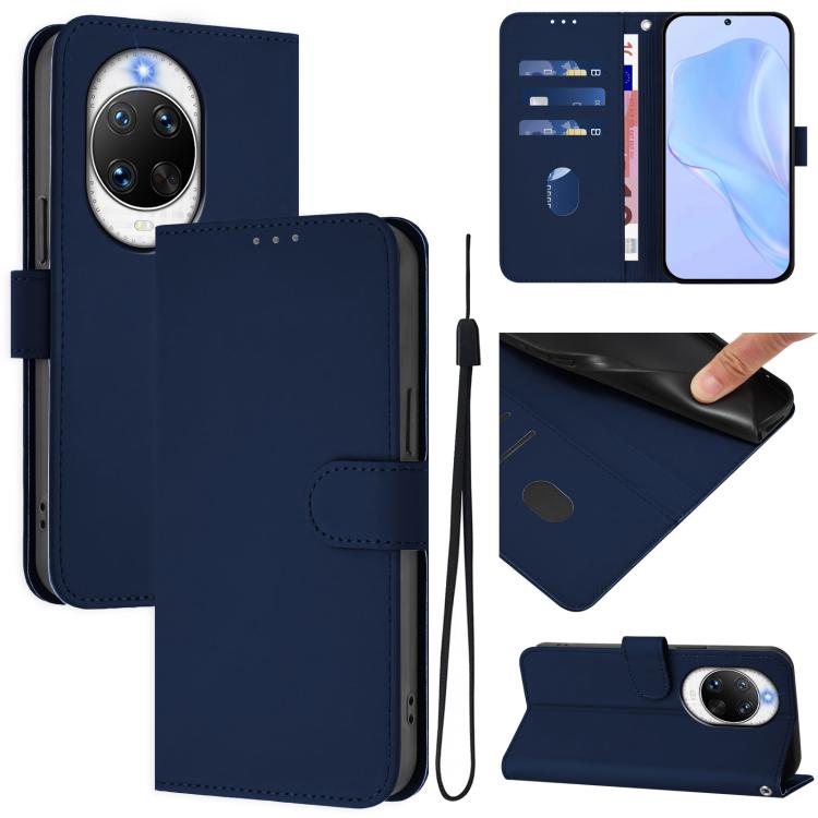Skin Feel Solid Color Leather Phone Case with Lanyard, For Huawei nova 14 Ultra, For Huawei nova 14 Pro