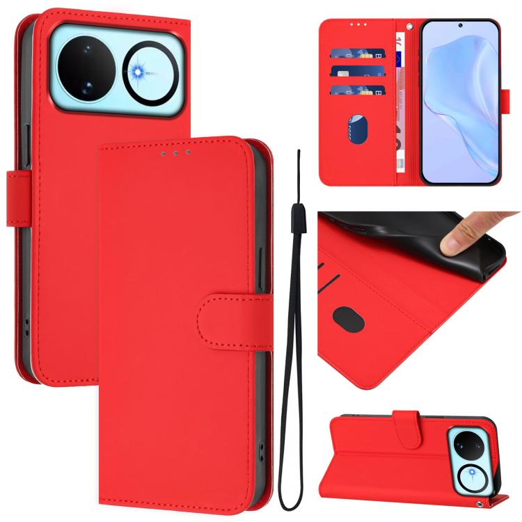 Skin Feel Solid Color Leather Phone Case with Lanyard, For Huawei nova 14, For Huawei nova 16