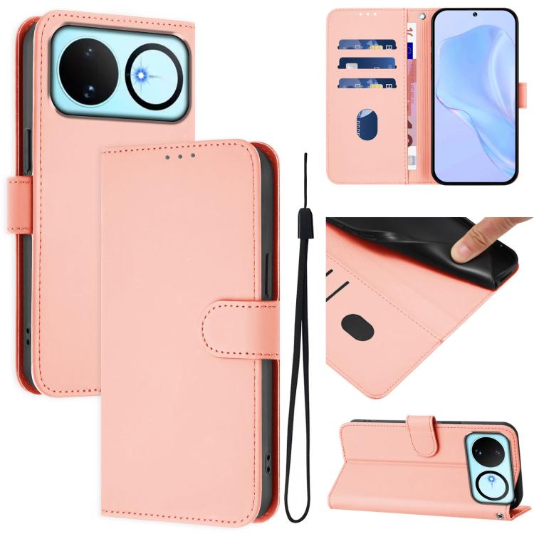 Skin Feel Solid Color Leather Phone Case with Lanyard, For Huawei nova 14, For Huawei nova 16