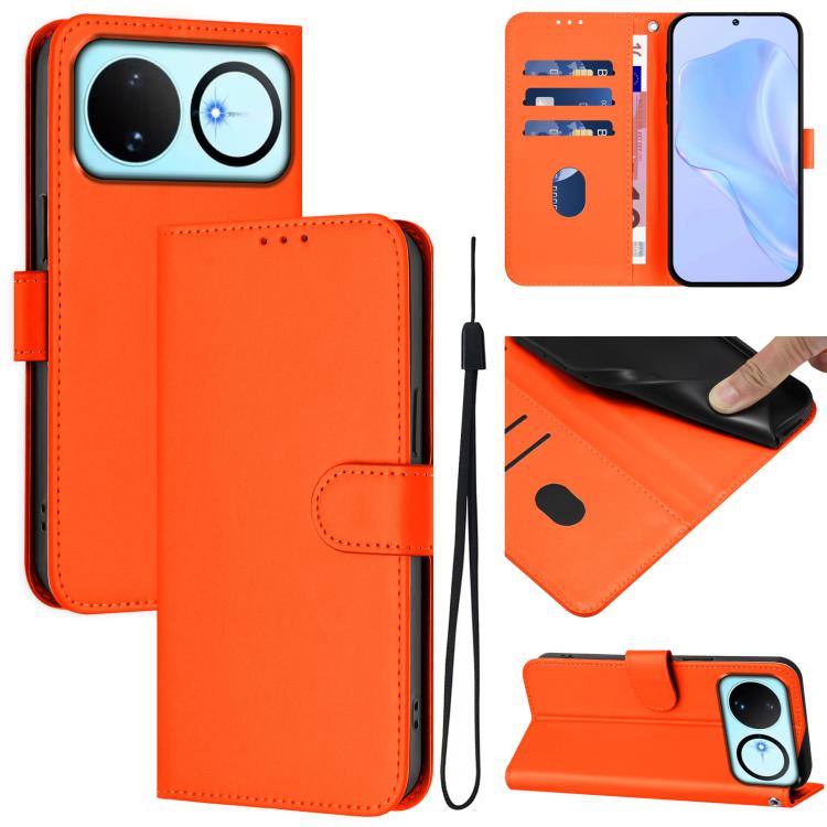 Skin Feel Solid Color Leather Phone Case with Lanyard, For Huawei nova 14, For Huawei nova 16