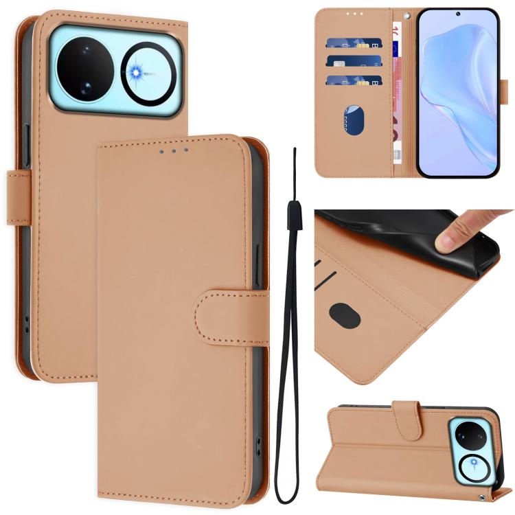 Skin Feel Solid Color Leather Phone Case with Lanyard, For Huawei nova 14, For Huawei nova 16
