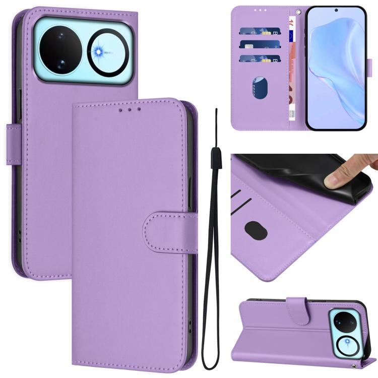 Skin Feel Solid Color Leather Phone Case with Lanyard, For Huawei nova 14, For Huawei nova 16