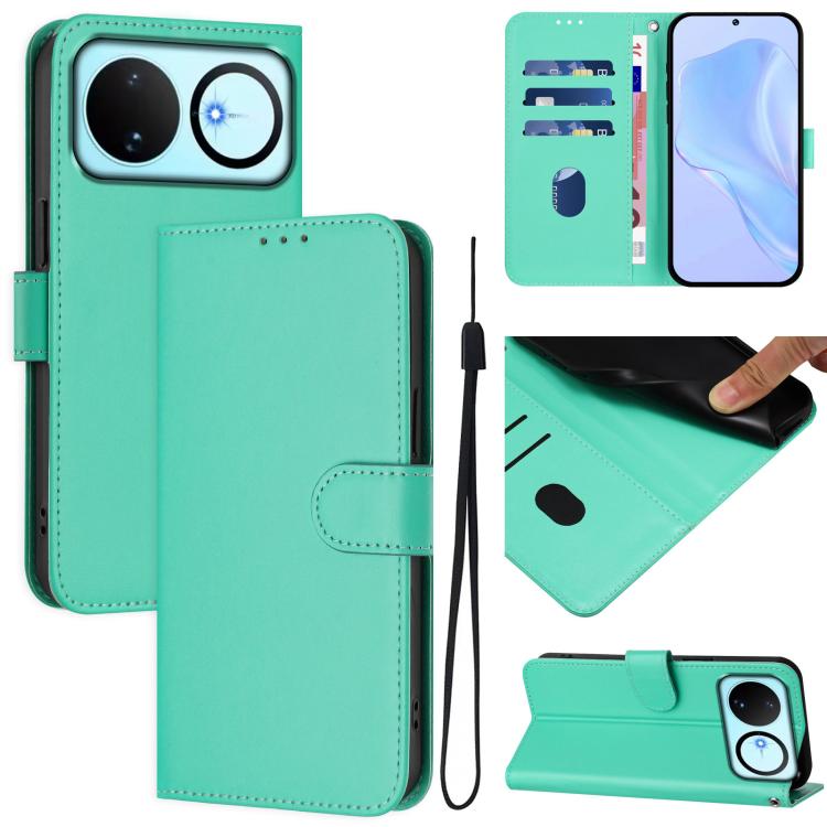 Skin Feel Solid Color Leather Phone Case with Lanyard, For Huawei nova 14, For Huawei nova 16