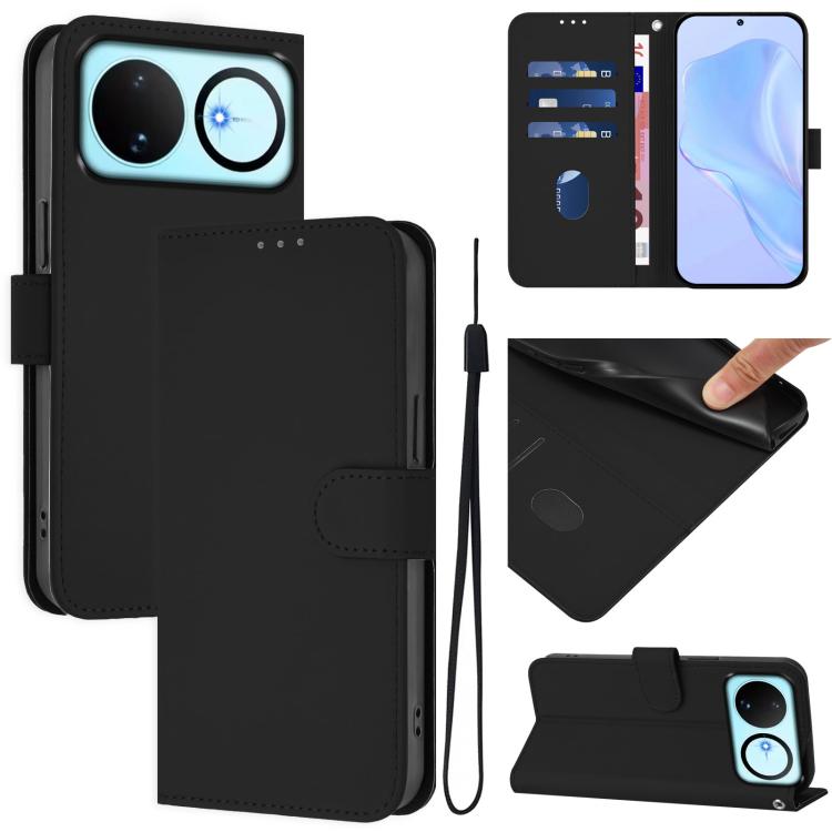 Skin Feel Solid Color Leather Phone Case with Lanyard, For Huawei nova 14, For Huawei nova 16