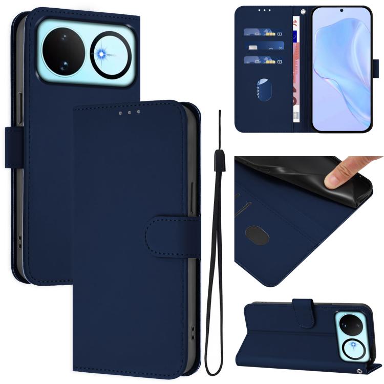 Skin Feel Solid Color Leather Phone Case with Lanyard, For Huawei nova 14, For Huawei nova 16