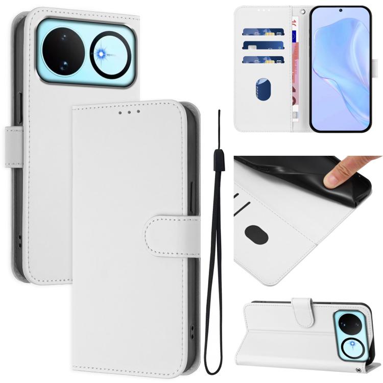 Skin Feel Solid Color Leather Phone Case with Lanyard, For Huawei nova 14, For Huawei nova 16
