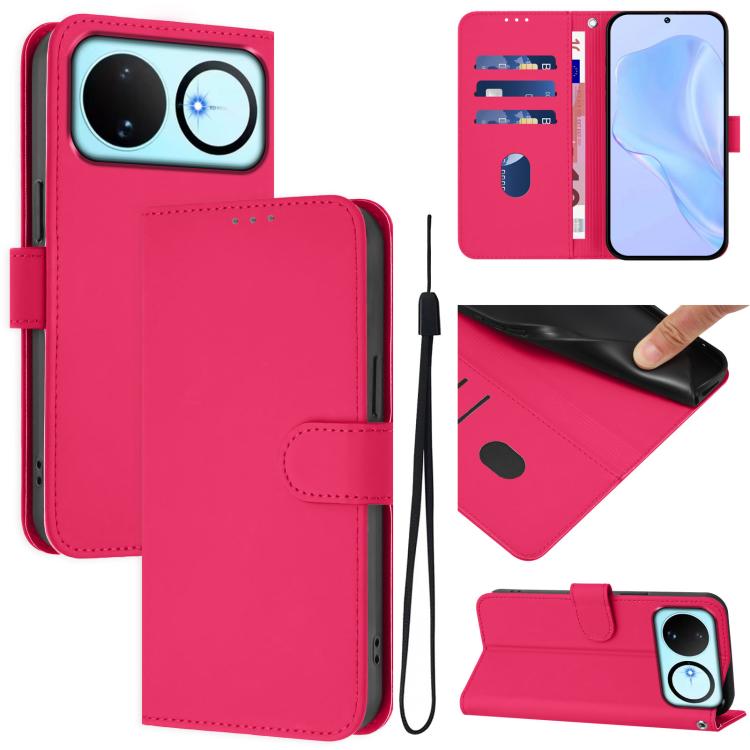 Skin Feel Solid Color Leather Phone Case with Lanyard, For Huawei nova 14, For Huawei nova 16