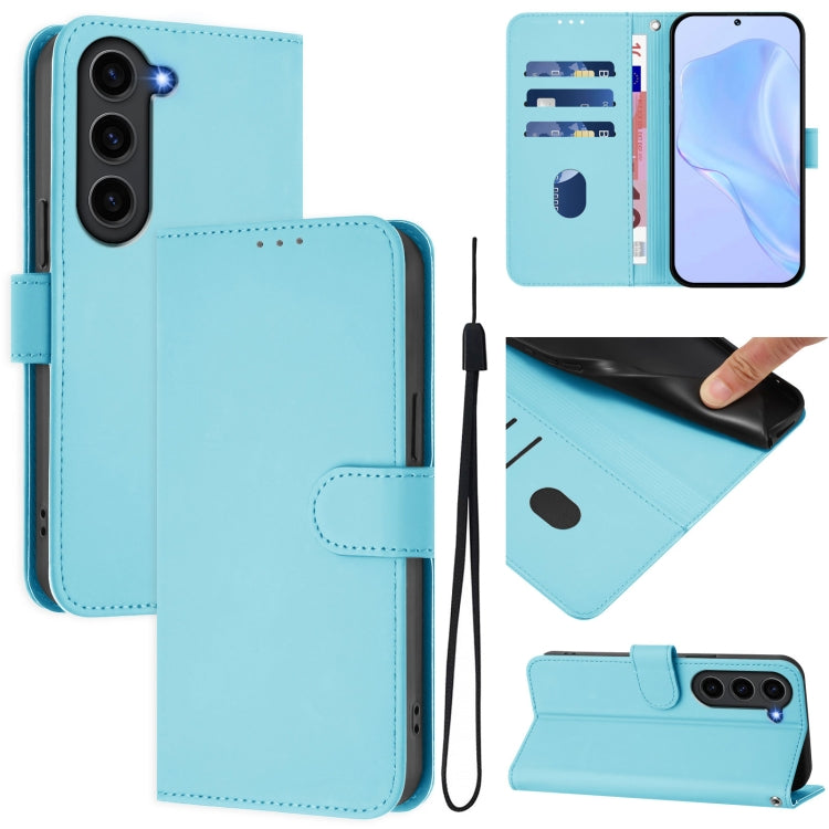 Skin Feel Solid Color Leather Phone Case with Lanyard, For Samsung Galaxy S23 Ultra 5G, For Samsung Galaxy S23+ 5G
