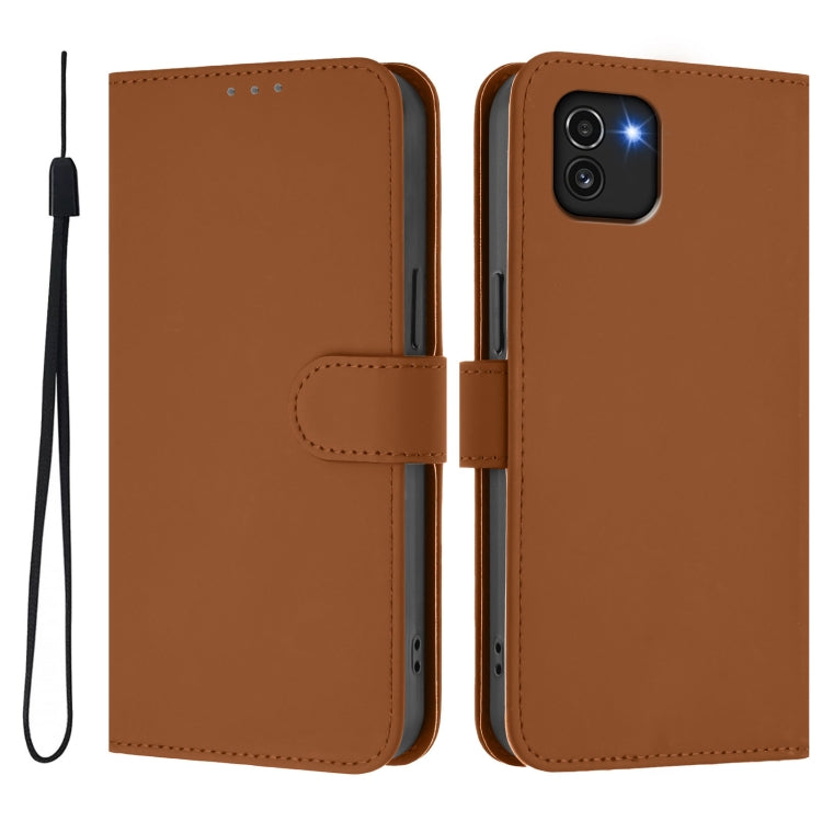Skin Feel Solid Color Leather Phone Case with Lanyard, For Samsung Galaxy A03 164mm, For Samsung Galaxy A03 166mm