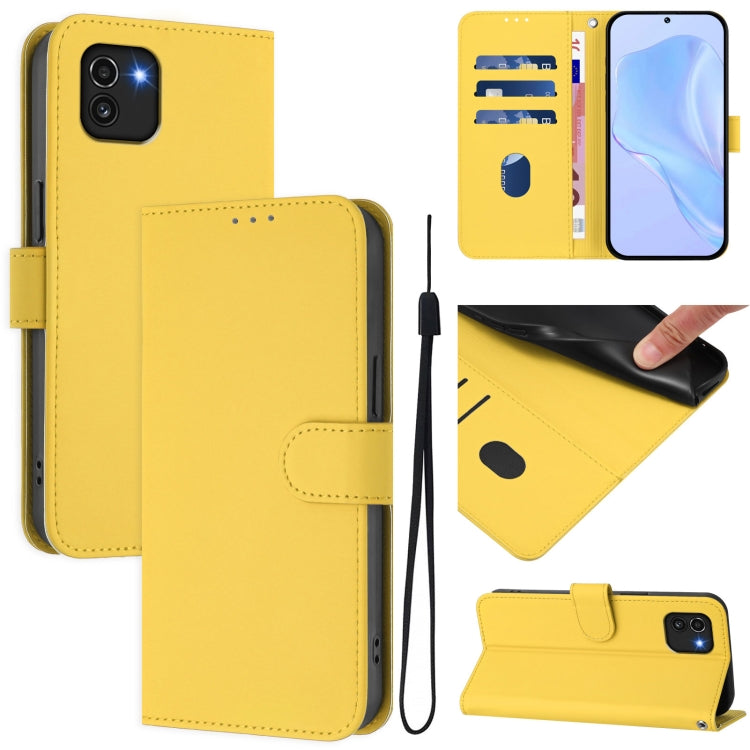 Skin Feel Solid Color Leather Phone Case with Lanyard, For Samsung Galaxy A03 164mm, For Samsung Galaxy A03 166mm