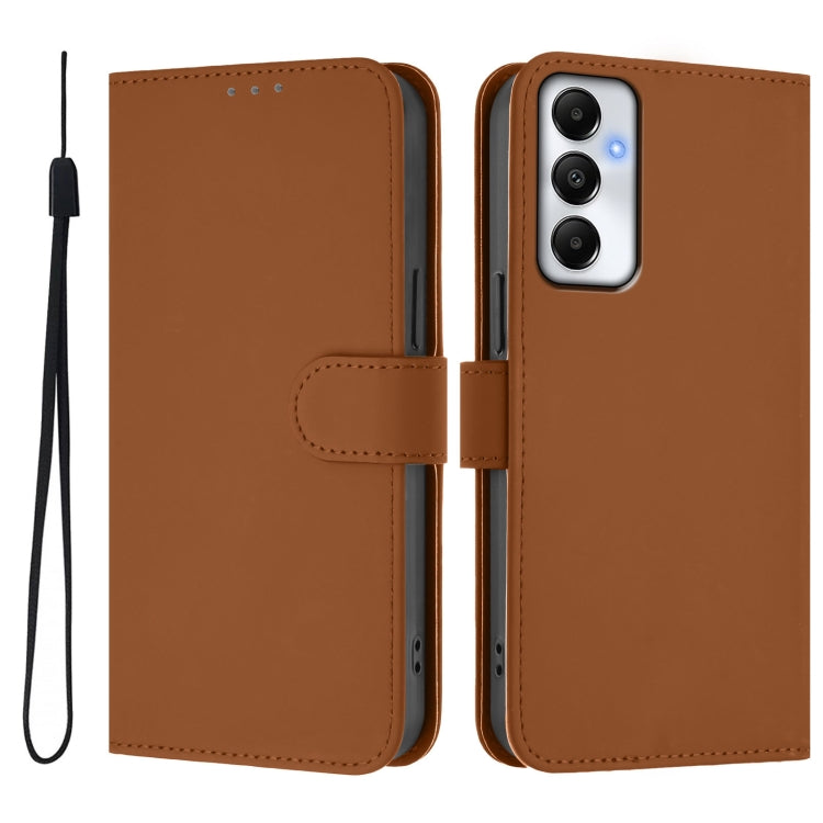 Skin Feel Solid Color Leather Phone Case with Lanyard, For Samsung Galaxy A05s 4G Global, For Samsung Galaxy A25 5G Global
