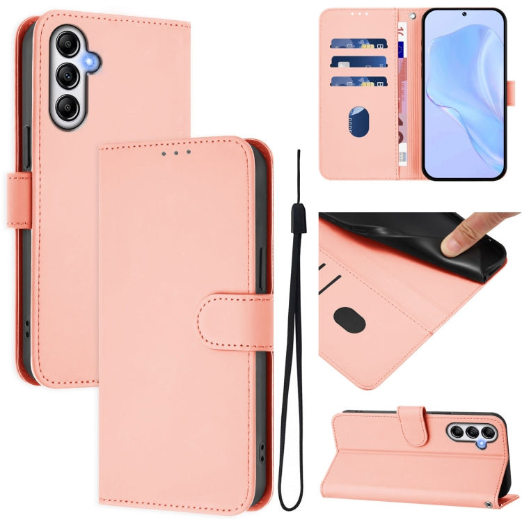Skin Feel Solid Color Leather Phone Case with Lanyard, For Samsung Galaxy A14 5G / 4G, For Samsung Galaxy A34 5G