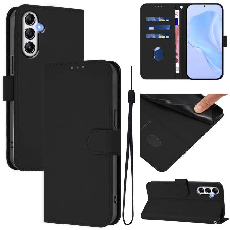 Skin Feel Solid Color Leather Phone Case with Lanyard, For Samsung Galaxy A14 5G / 4G, For Samsung Galaxy A34 5G