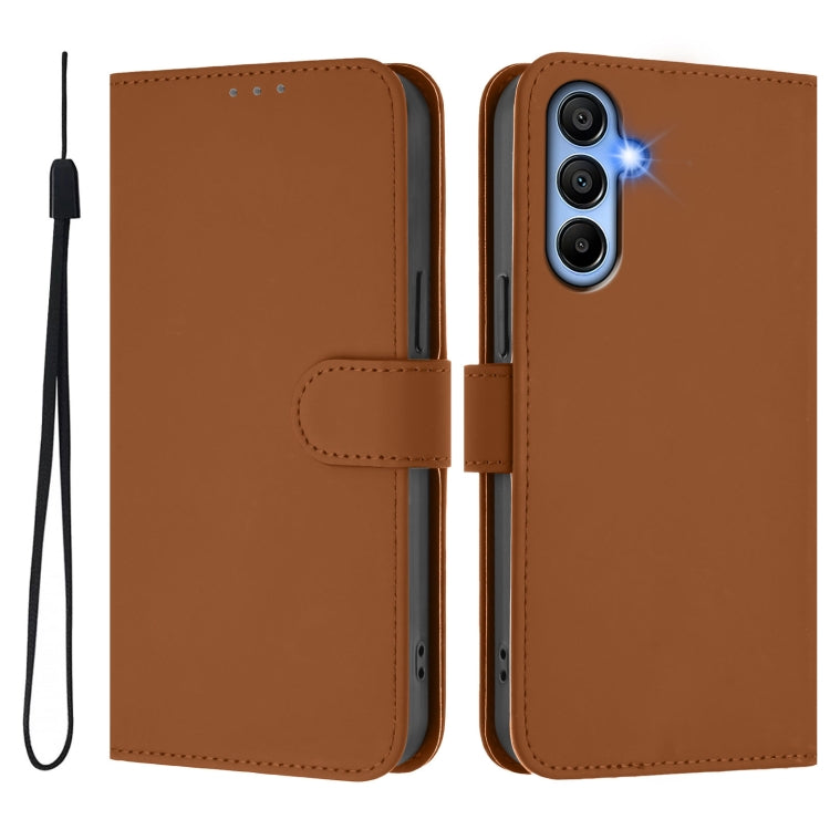 Skin Feel Solid Color Leather Phone Case with Lanyard, For Samsung Galaxy A15 5G / 4G, For Samsung Galaxy A55 5G