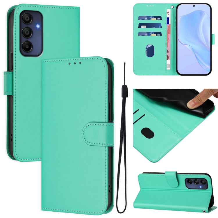 Skin Feel Solid Color Leather Phone Case with Lanyard, For Samsung Galaxy A36 5G, For Samsung Galaxy A16 5G / 4G