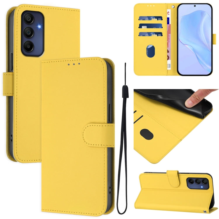 Skin Feel Solid Color Leather Phone Case with Lanyard, For Samsung Galaxy A36 5G, For Samsung Galaxy A16 5G / 4G