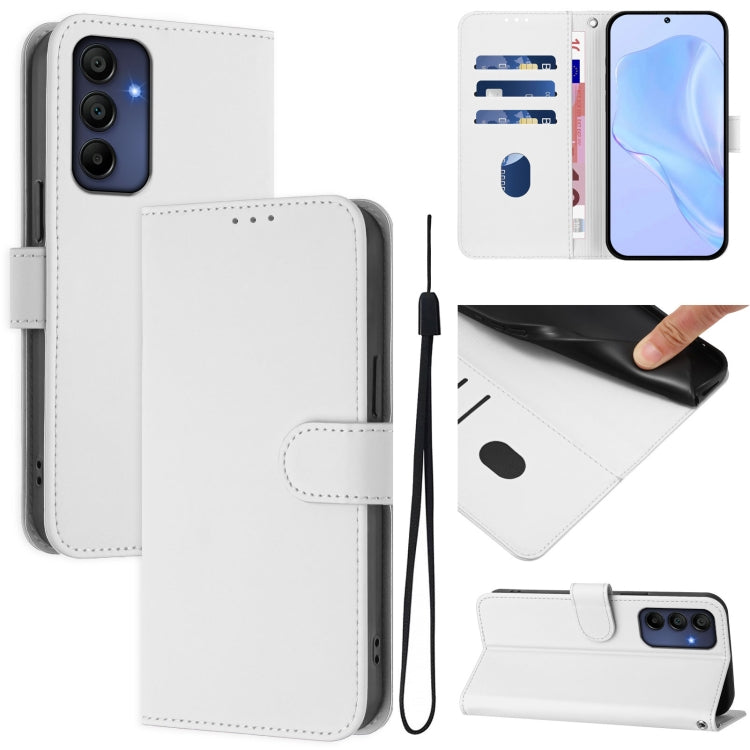 Skin Feel Solid Color Leather Phone Case with Lanyard, For Samsung Galaxy A36 5G, For Samsung Galaxy A16 5G / 4G