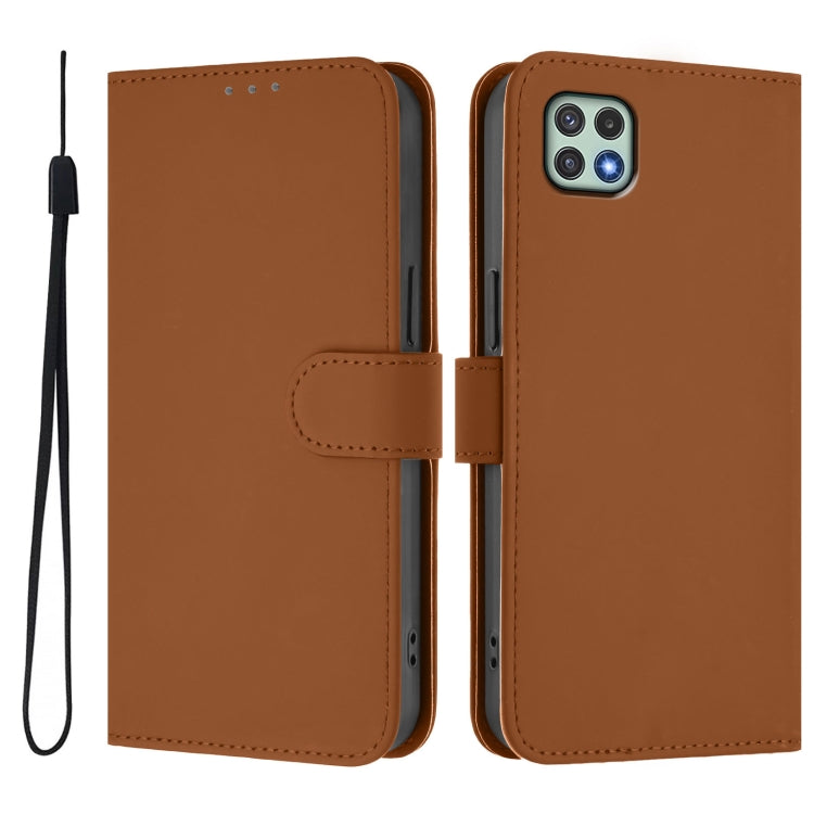 Skin Feel Solid Color Leather Phone Case with Lanyard, For Samsung Galaxy A22 5G / F42 5G, For Samsung Galaxy A53 5G