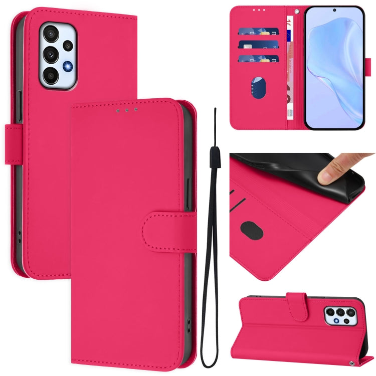 Skin Feel Solid Color Leather Phone Case with Lanyard, For Samsung Galaxy A24 4G Global, For Samsung Galaxy A23 4G / 5G / F23 5G