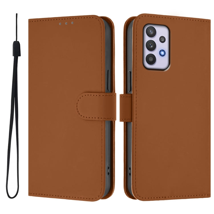 Skin Feel Solid Color Leather Phone Case with Lanyard, For Samsung Galaxy A32 4G, For Samsung Galaxy A02 / M02