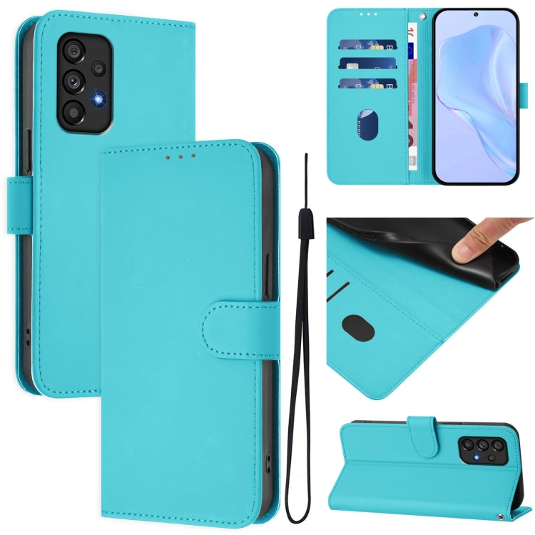 Skin Feel Solid Color Leather Phone Case with Lanyard, For Samsung Galaxy A22 5G / F42 5G, For Samsung Galaxy A53 5G