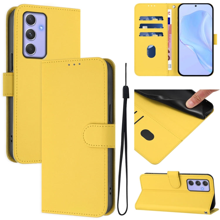 Skin Feel Solid Color Leather Phone Case with Lanyard, For Samsung Galaxy A54  5G, For Samsung Galaxy A13 5G / 4G / A04s