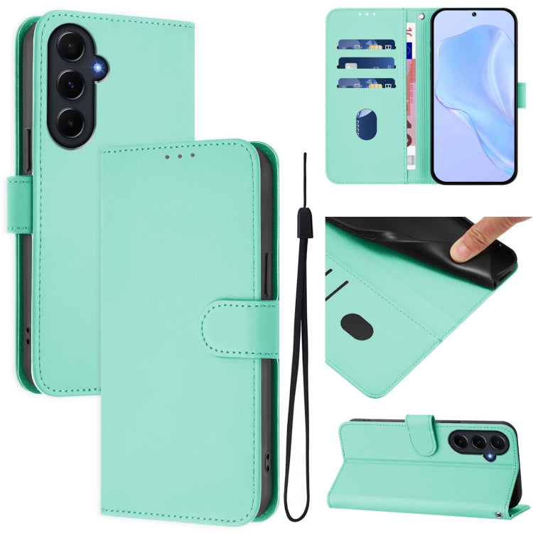Skin Feel Solid Color Leather Phone Case with Lanyard, For Samsung Galaxy A15 5G / 4G, For Samsung Galaxy A55 5G