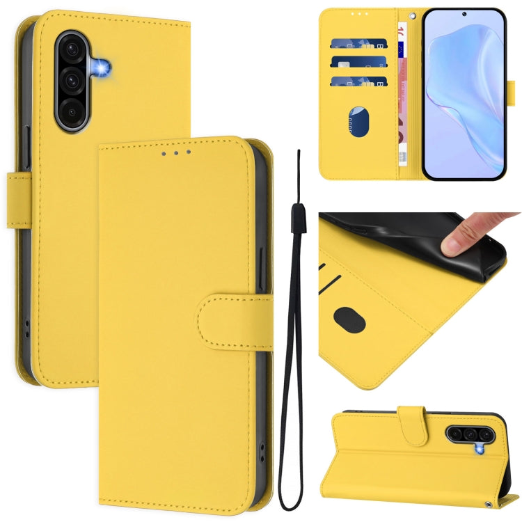 Skin Feel Solid Color Leather Phone Case with Lanyard, For Samsung Galaxy A56 5G, For Samsung Galaxy A26 5G