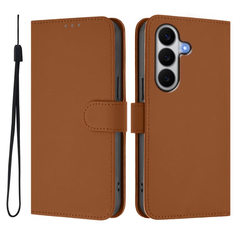 Skin Feel Solid Color Leather Phone Case with Lanyard, For Galaxy A27 5G, For Samsung Galaxy A07 4G
