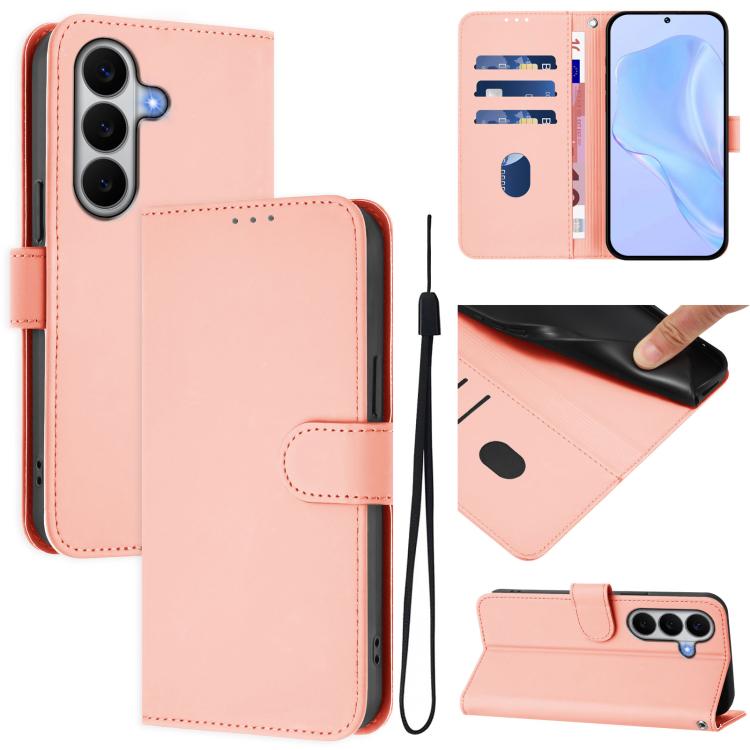 Skin Feel Solid Color Leather Phone Case with Lanyard, For Galaxy A27 5G, For Samsung Galaxy A07 4G