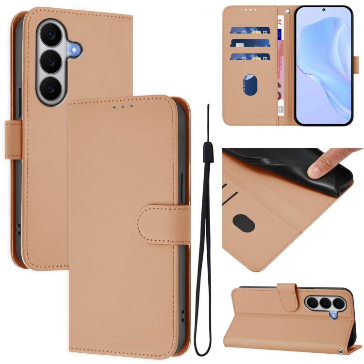 Skin Feel Solid Color Leather Phone Case with Lanyard, For Galaxy A27 5G, For Samsung Galaxy A07 4G