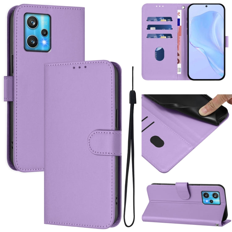 Skin Feel Solid Color Leather Phone Case with Lanyard, For Realme GT Neo 3T, For Realme 9 Pro+ 5G / 9 4G Global