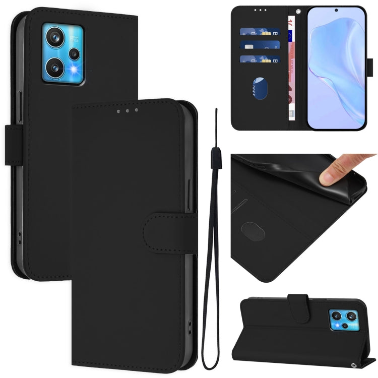 Skin Feel Solid Color Leather Phone Case with Lanyard, For Realme GT Neo 3T, For Realme 9 Pro+ 5G / 9 4G Global