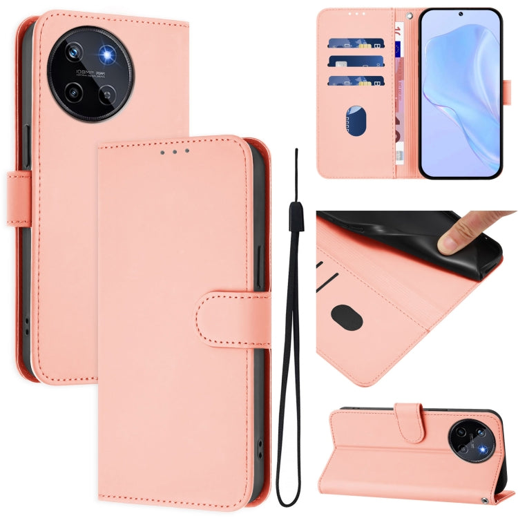 Skin Feel Solid Color Leather Phone Case with Lanyard, For Realme 11 5G Global, For Realme 11 4G Global