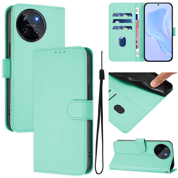 Skin Feel Solid Color Leather Phone Case with Lanyard, For Realme 11 5G Global, For Realme 11 4G Global
