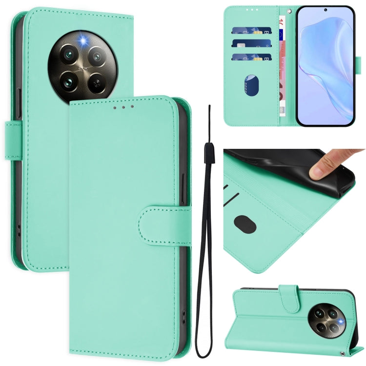 Skin Feel Solid Color Leather Phone Case with Lanyard, For Realme C63 Global, For Realme 12+ 5G Global